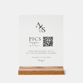 Bilder passieren! Foto, QR-Code, Hochzeit Acrylschild