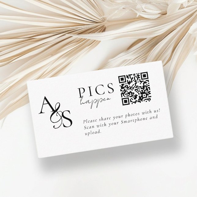 Bilder passieren! Foto, QR-Code, Hochzeit Begleitkarte (Pics happen! Photo, QR-Code, Weding Enclosure Card)