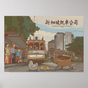 Bilder Singapurs Tramways Company   Singapura Poster
