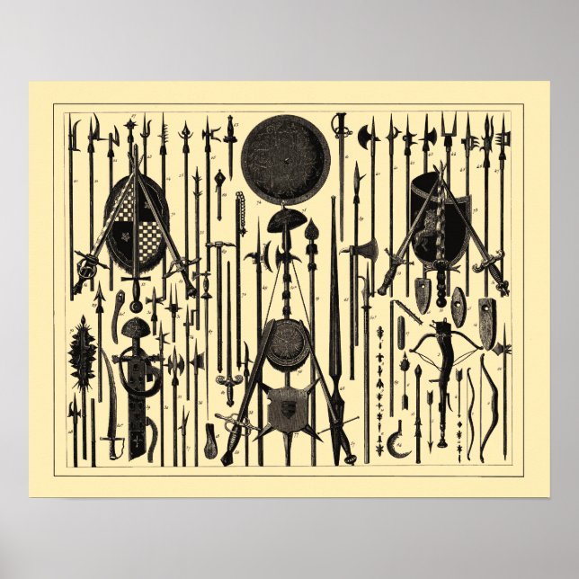 Bilder von antiken mittelalterlichen Waffen Poster (Vorne)