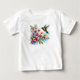Bilder von Floral/Frühjahr-Kolibris Baby T-shirt