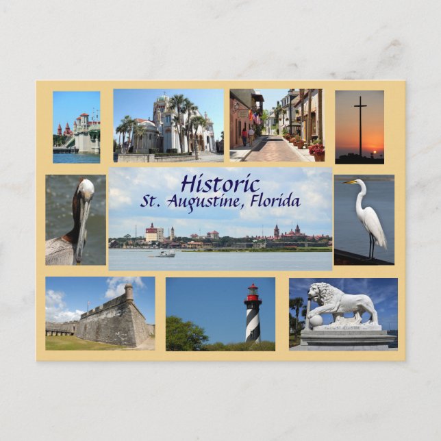 Bilder von St. Augustine, Florida Postkarte (Vorderseite)