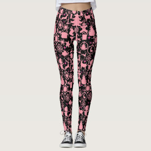 Bilder von Weihnachten in rosa schwarz BG Leggings
