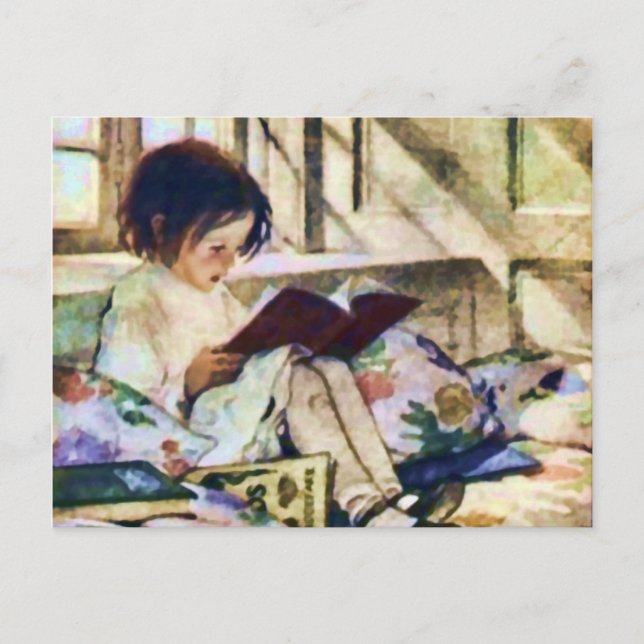 Bilderbücher im Winter Postkarte (Vorderseite)