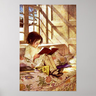 Bilderbücher im Winter von Jessie Willcox Smith Poster
