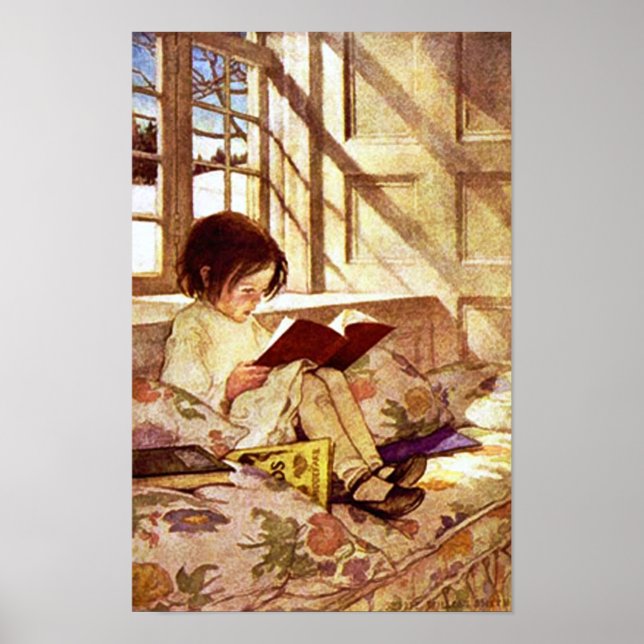 Bilderbücher im Winter von Jessie Willcox Smith Poster (Vorne)