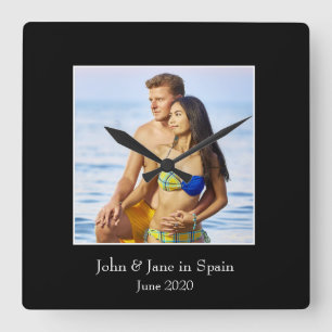 Bilderrahmen, kundenspezifisches Foto - Personalis Quadratische Wanduhr