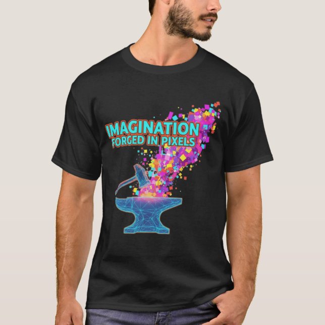 Bildgebung in Pixel geformt T-Shirt (Vorderseite)