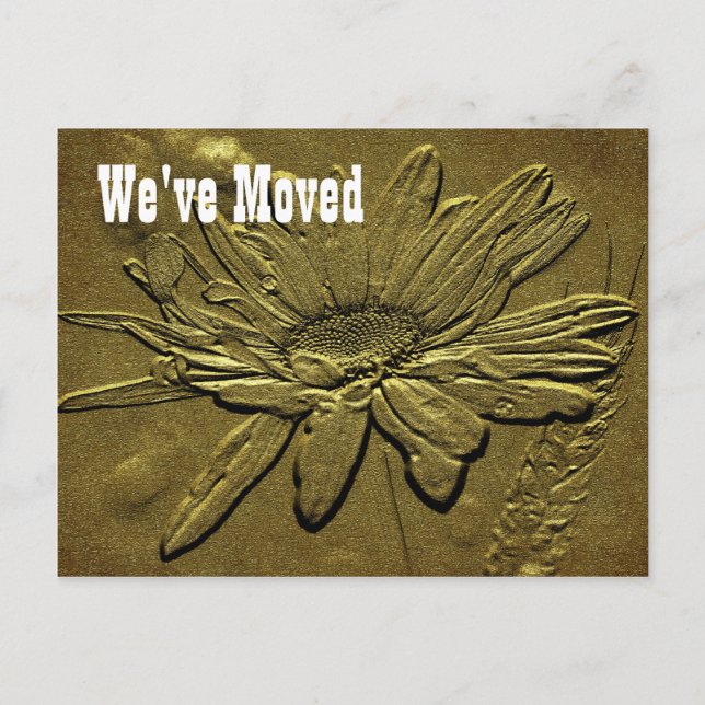 Bildgezeichnete neue Adresse florale Postkarte (Vorderseite)