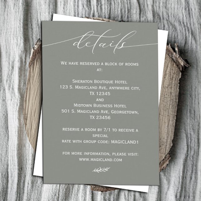 Bildgrün und Weiß-Kalligrafie Einfach Begleitkarte (Von Creator hochgeladen)