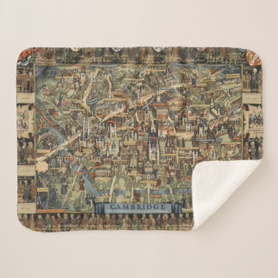 Bildhafte Karte von Cambridge, England Sherpadecke