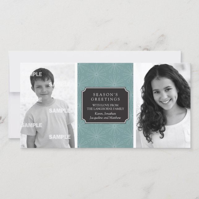 Bildkarte für gepunktete Blumenrahmen Feiertagskarte (Vorderseite)