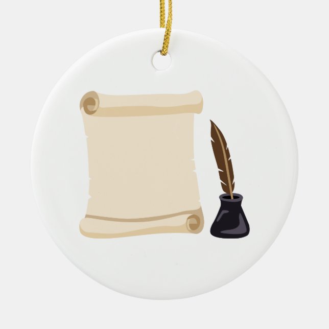 Bildlauf und Tinte Keramik Ornament (Vorne)