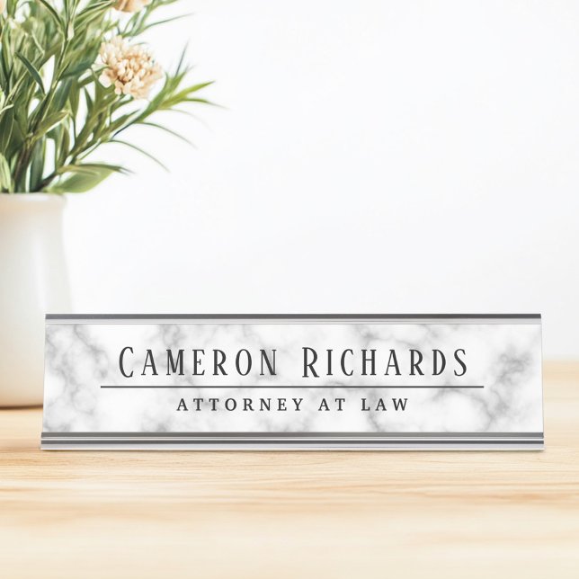 Bildname und Titelvorlage aus Marmor Schreibtischnamensplakette (Marble look name and title template desk name plate)