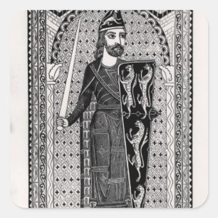 Bildnis von Geoffrey Plantagenet Quadratischer Aufkleber