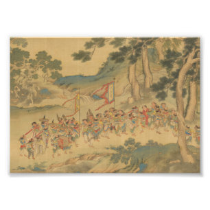 Bildrolle Tribut China Alte Malerei Qiu Ying tra Fotodruck
