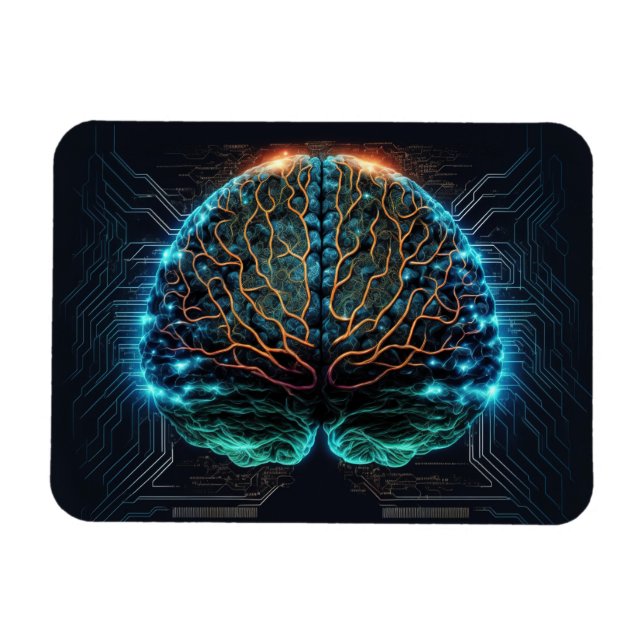 Bildschirm "Computer Cyber Brain Magnet" Magnet (Horizontal)