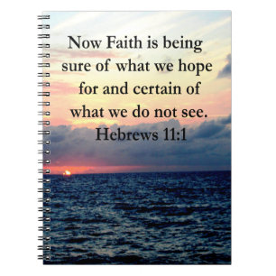 BILDSCHIRM HEBREWS 11:1 FOTO-DESIGN NOTIZBLOCK