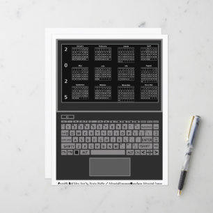 Bildschirm "Notebook und Tastatur 2025"-Kalender
