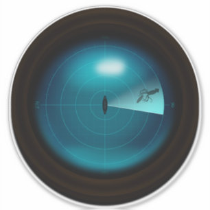 Bildschirm "Sonar anzeigen" Steampunk Riesenriesen Aufkleber