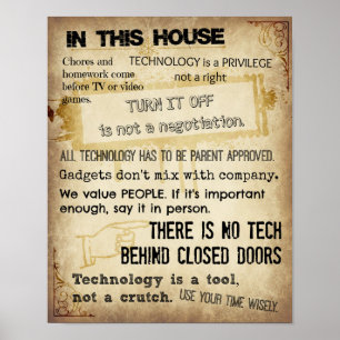 Bildschirmregeln für die Zuhause Poster