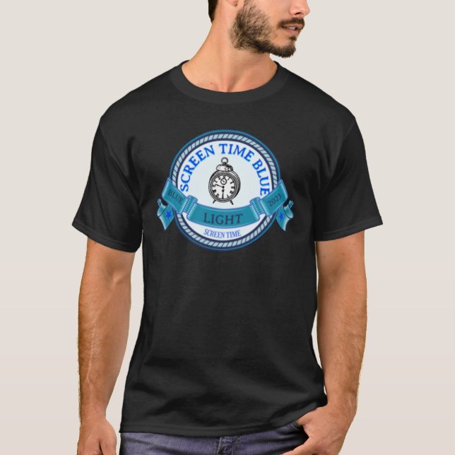 BILDSCHIRMZEIT BLAU LIGHT T-Shirt (Vorderseite)