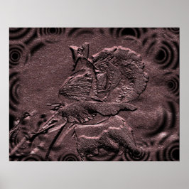 Bildschnittliche Rosenknospe-Blumendruck Poster