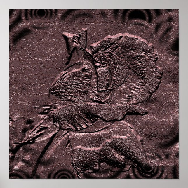 Bildschnittliche Rosenknospe-Blumendruck Poster (Vorne)