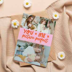 Bildschönes Orange-Pink-Foto Valentinstag Feiertagskarte