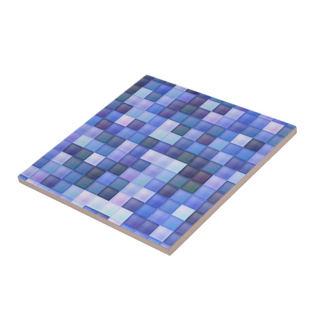 Bildspielpixel blaues Quadrat Muster Fliese (Seite)