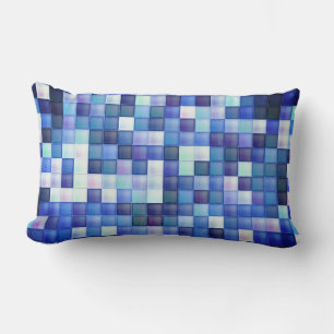 Bildspielpixel blaues Quadrat Muster Lendenkissen