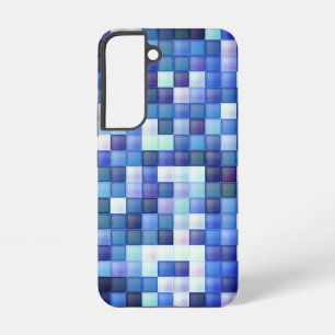 Bildspielpixel blaues Quadrat Muster Samsung Galaxy Hülle