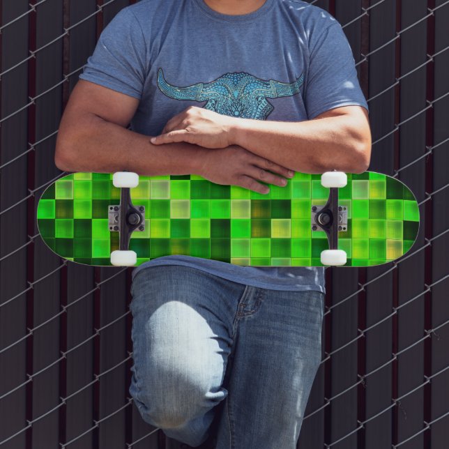Bildspielpixel Grünes Quadrat Muster Skateboard (Außenbereich 3)