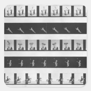 Bildstreifen für ein praxinoscope quadratischer aufkleber