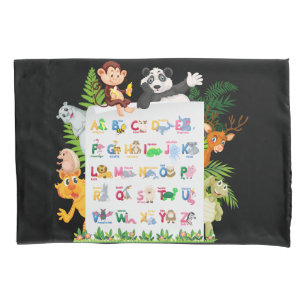 Bildung Alphabet & Tiere Kissenbezug