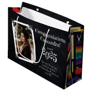 Bildung Chalkboard Abschluss Portrait Große Geschenktüte