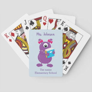 Bildung der Schule Lila Monster Spielkarten