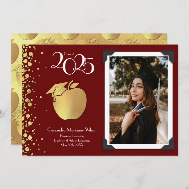 Bildung des Lehrers Gold Abschluss Ankündigung (Vorne/Hinten)