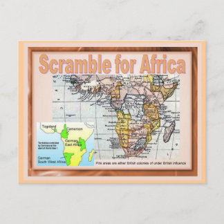 Bildung, Erster Weltkrieg, Scramble für Afrika Postkarte