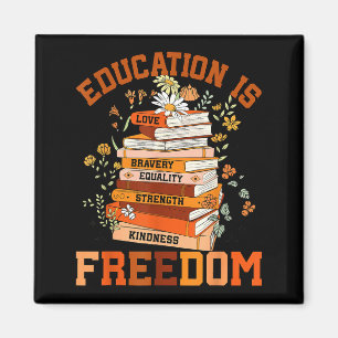 Bildung Freiheit Schwarzer Lehrer Bücher Illustrat Magnet