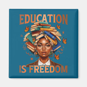 Bildung Freiheit Schwarzer Lehrer Bücher Kunstwerk Magnet