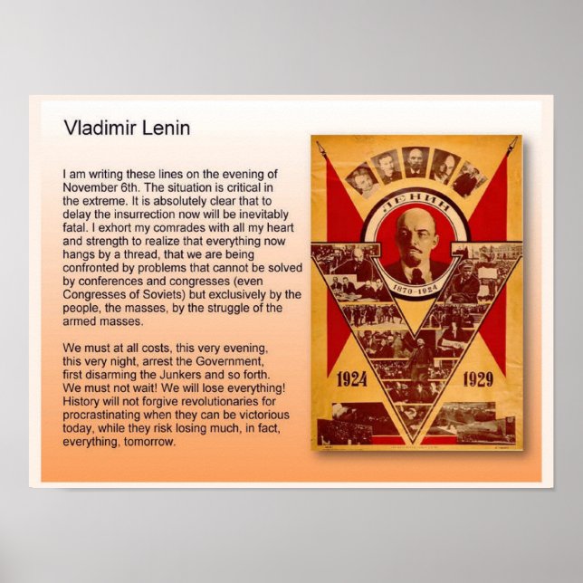 Bildung, Geschichte, Russland, Wladimir Lenin Poster (Vorne)