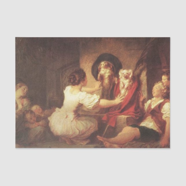 Bildung ist Alles von Jean Honore Fragonard Seidenpapier (Vorderseite)