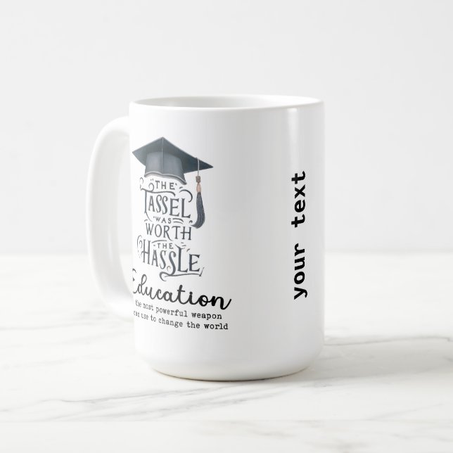 Bildung ist eine neue mächtige Waffe Kaffeetasse (Vorderseite Links)