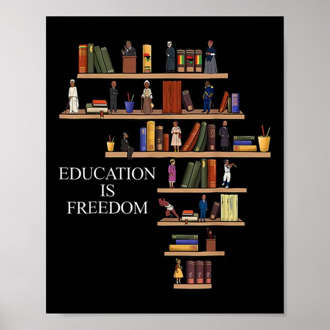 Bildung ist Freedom Book Reader Schwarze Geschicht Poster (Vorne)