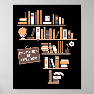 Bildung ist Freiheit Afroamerikanische schwarze Hi Poster