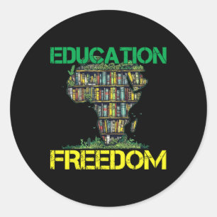 Bildung ist Freiheit Black History Month Afrikaner Runder Aufkleber