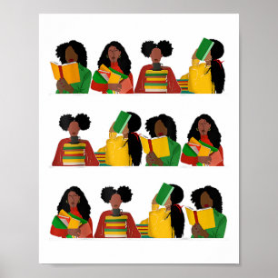 Bildung ist Freiheit Königin Melanin Schwarze Frau Poster