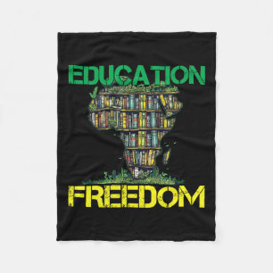 Bildung ist Freiheit Schwarze Geschichte Monat Afr Fleecedecke