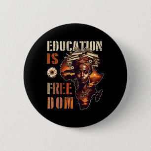 Bildung ist Freiheit Schwarze Lehrer Bücher Schwar Button
